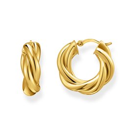 Thomas Sabo Összefonódó vastag aranyozott ezüst karika fülbevaló CR742-413-39