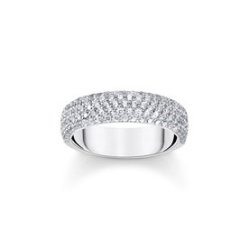 Thomas Sabo Széles ezüst gyűrű pávé cirkóniával 