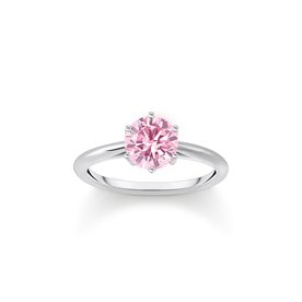Thomas Sabo Ezüst gyűrű brill csiszolású rózsaszín cirkóniával 