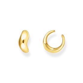 Thomas Sabo Fél pár organikus formájú aranyozott ezüst fülgyűrű EC0030-413-39