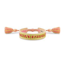 Thomas Sabo Charmista rózsaszín zöld és narancs textil karkötő ACC0049-302-7-L24v