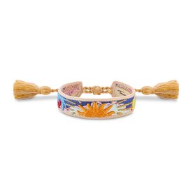 Thomas Sabo Charmista narancssárga kék és piros textil karkötő ACC0047-302-7-L24v