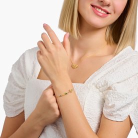 Thomas Sabo Aranyozott ezüst nyaklánc napsugarakkal és színes kövekkel KE2203-488-7-L45v