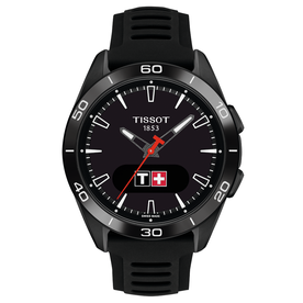 Tissot T-Touch Connect Sport titánium fekete szilikonszíjas solar hybrid okosóra T1534204705104