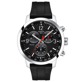 Tissot PRC 200 fekete számlapos szilikonszíjas chronograph férfi karóra T1144171705700