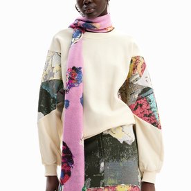 Desigual Flower scribb rózsaszín sál 24WAIA20