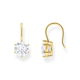 Thomas Sabo Beakasztós aranyozott ezüst fülbevaló áttetsző cirkóniával H2287-414-14