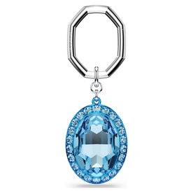 Swarovski Ezüst színű kulcstartó nagy kék kristállyal 5666644