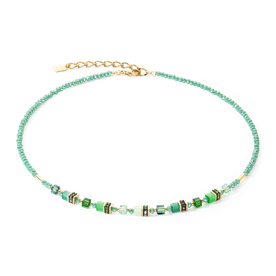 Coeur de Lion Mini cubes zöld-arany nyaklánc - 4565/10-0500 Coeur de Lion Mini cubes zöld-arany nyaklánc - 4565/10-0500