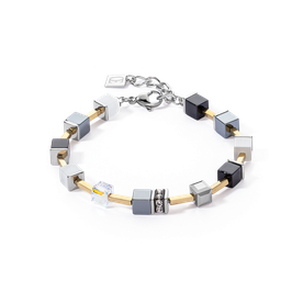 Coeur de Lion GeoCUBE Iconic arany-fekete karkötő 2700/30-1333