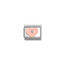Nomination Rózsaszín szív charm 330509-18