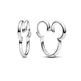 Pandora ékszer Disney Mickey egér sziluett karika ezüst fülbevaló 293528C00