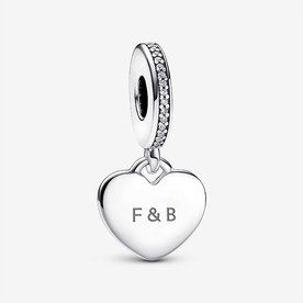 Pandora ékszer  Gravírozható szív ezüst charm cirkóniával 798761C01