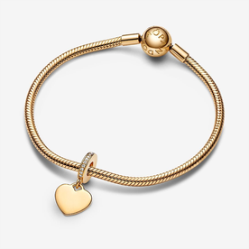 Pandora ékszer Gravírozható shine szív charm 768761C01
