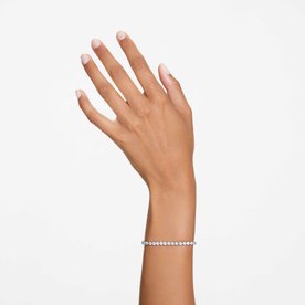 Swarovski Mátrix ezüst színű tenisz karkötő áttetsző kristályokkal 5648937
