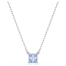 Swarovski Mátrix ezüst színű nyaklánc négyszögletes kék kristállyal 5723568