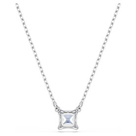 Swarovski Mátrix ezüst színű nyaklánc négyszögletes kék kristállyal 5723568