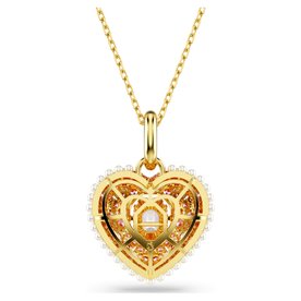 Swarovski Hyperbola arany színű nyaklánc rózsaszín köves szív medállal 5680784