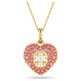 Swarovski Hyperbola arany színű nyaklánc rózsaszín köves szív medállal 5680784