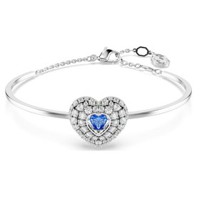 Swarovski Hyperbola ezüst színű karperec kék köves szív medállal 5680393