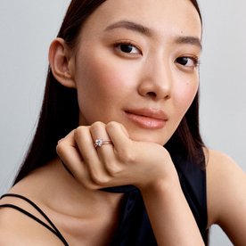 Pandora ékszer Dupla rose gold gyűrű cirkónia szívvel 