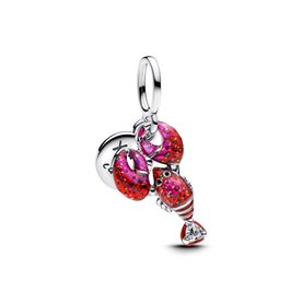 Pandora ékszer Piros homár függő ezüst charm 793676C01