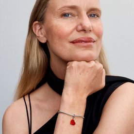 Pandora ékszer Opálfényű piros szív ezüst charm 793348C01