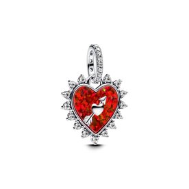 Pandora ékszer Opálos piros szív függő charm nyíllal 793667C01