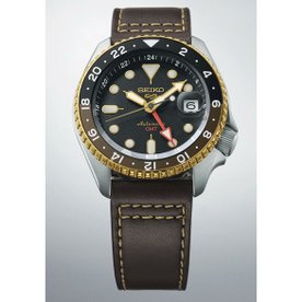 Seiko 5 Sports SKX GMT in Mocha mechanikus automata férfi karóra SSK036K1