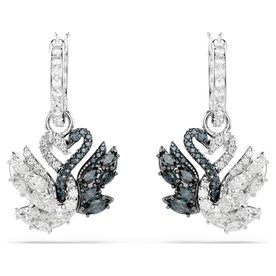 Swarovski Fekete-fehér hattyús fülbevaló 5705728