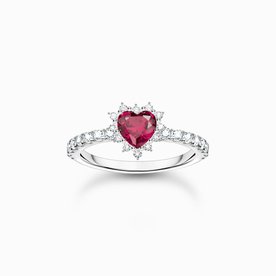 Thomas Sabo Romantikus piros szív ezüst gyűrű 