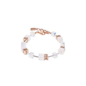 Coeur de Lion GeoCUBE rose és áttetsző kristály karkötő 3018/30-1425