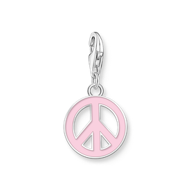 Thomas Sabo Rózsaszín békejel ezüst charm 2207-007-9