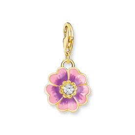 Thomas Sabo Lila virág aranyozott ezüst charm 2208-565-7