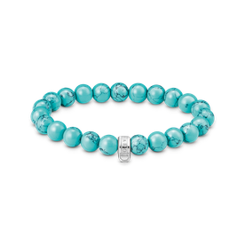 Thomas Sabo Szintetikus türkiz gumis karkötő charmtartóval 