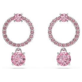 Swarovski Attract rózsaszín kör alakú bedugós fülbevaló 5723565