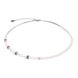 Coeur de Lion GeoCUBE mini fusion pearl ezüst-fehér nyaklánc 4087/10-1417
