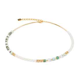 Coeur de Lion Precious fusion offset arany-zöld nyaklánc 4354/10-0500