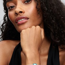 Pandora ékszer Fémes világoskék szív charm 793337C06