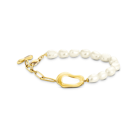 Thomas Sabo Aranyozott ezüst karkötő tenyésztett gyöngyökkel A2190-430-14-L19v