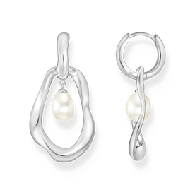 Thomas Sabo Aszimmetrikus karika fülbevaló tenyésztett gyönggyel H2321-082-14