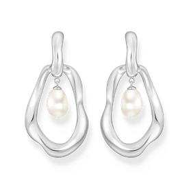 Thomas Sabo Aszimmetrikus karika fülbevaló tenyésztett gyönggyel H2321-082-14