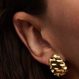 Pandora ékszer Hullámos széles shine bedugós fülbevaló 263879C00
