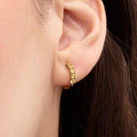 Pandora ékszer Sárga köves shine kis karika fülbevaló 263849C01