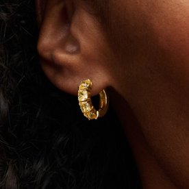 Pandora ékszer Sárga köves shine karika fülbevaló 263851C02