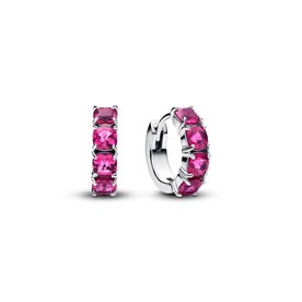 Pandora ékszer Pink köves ezüst karika fülbevaló 293851C02