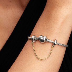 Pandora ékszer Nyújtott szemű bicolor biztonsági lánc 763904C00-05