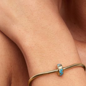 Pandora ékszer Türkiz shine szilikonos klip 763902C01
