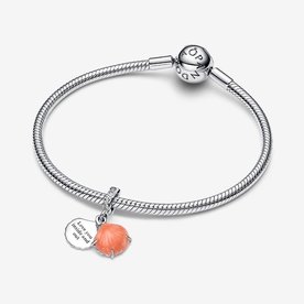 Pandora ékszer Korall színű shell kagyló függő ezüst charm 793821C01