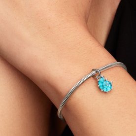 Pandora ékszer Kék muránói üveg csiga ezüst charm 793900C01